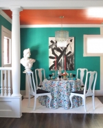 Sufit w kolorze rumba orange 2014-20, emalia Advance 794 marki Benjamin Moore