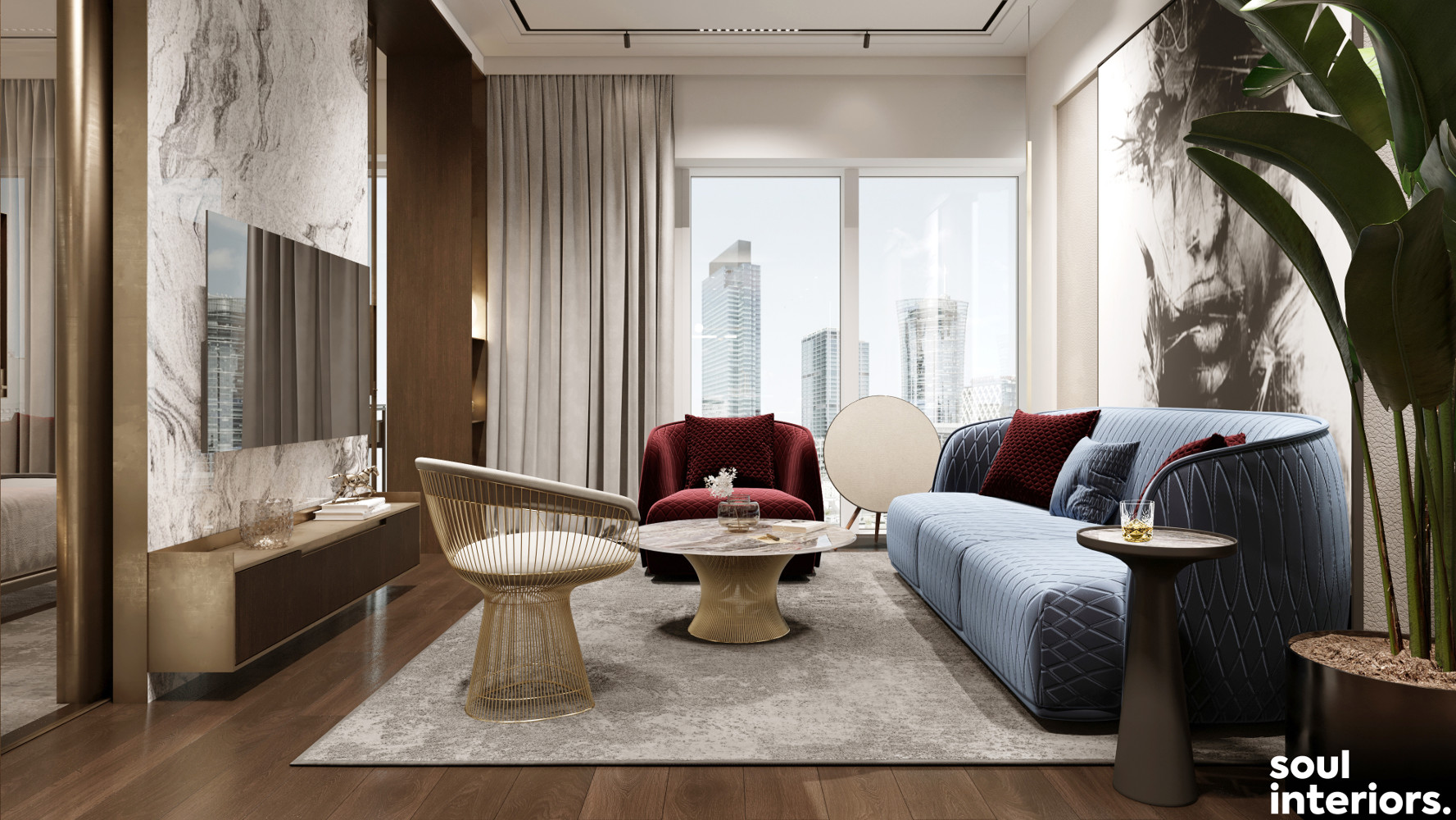 Wnętrze luksusowego apartamentu - Złota 44Soul Interiors Studio Daniel Liebeskind